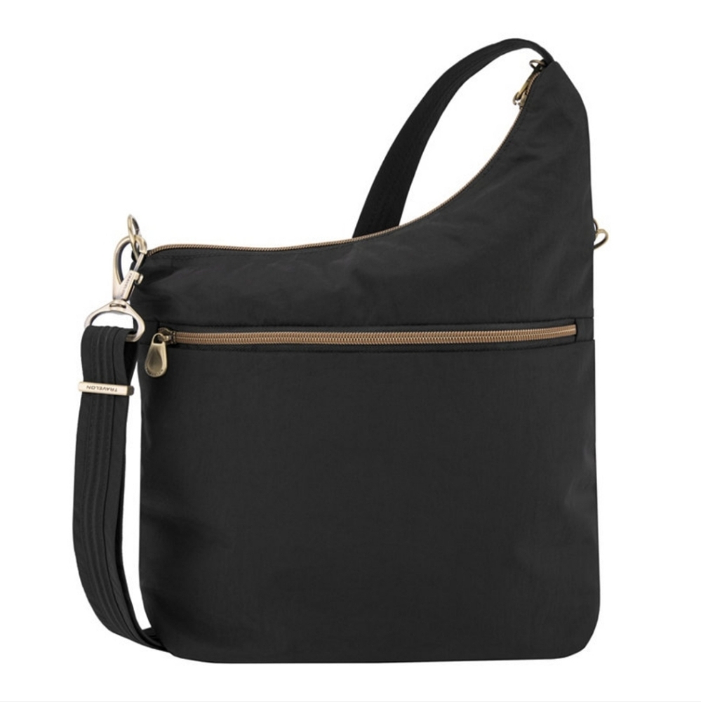 TRAVELON 5 Point Anti-Theft Signature 3 Compartment Crossbody Security NWT - Picture 2 of 9